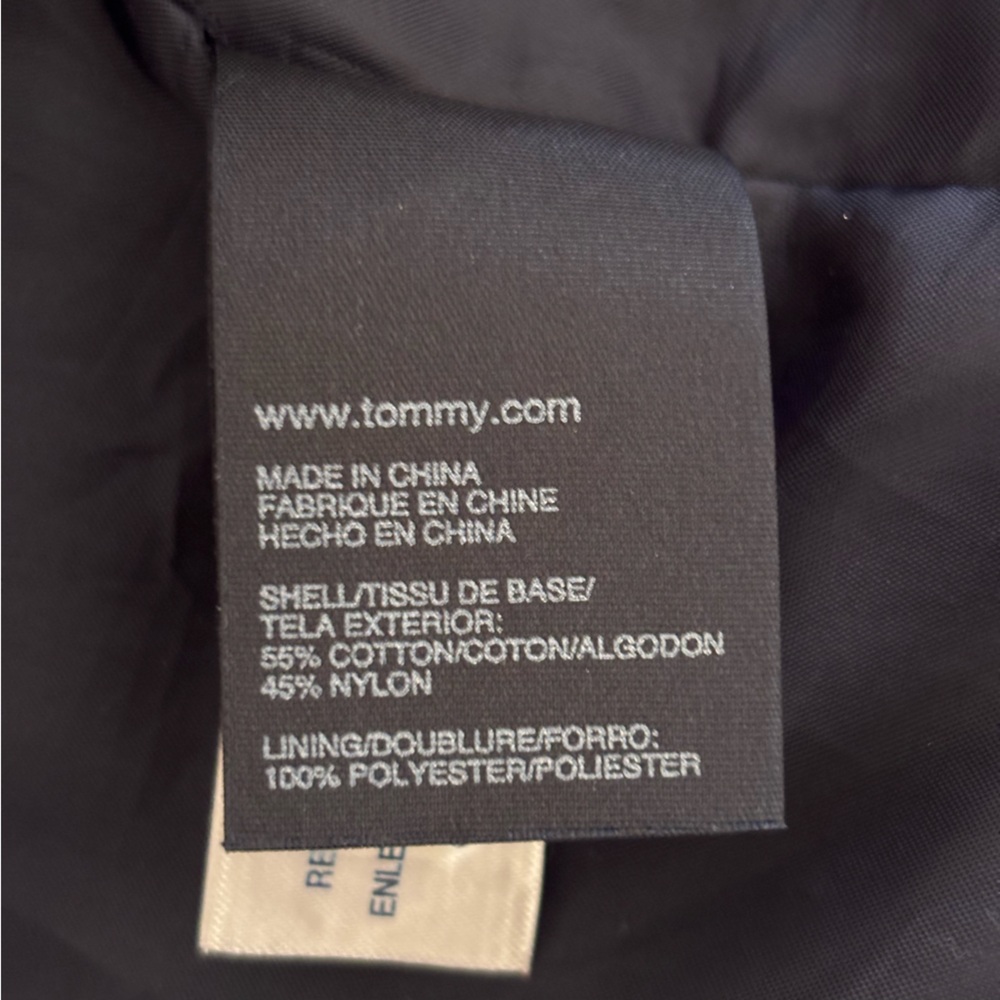 Tommy Hilfiger Navy Belted Trench Coat Size M - Picture 8 of 8